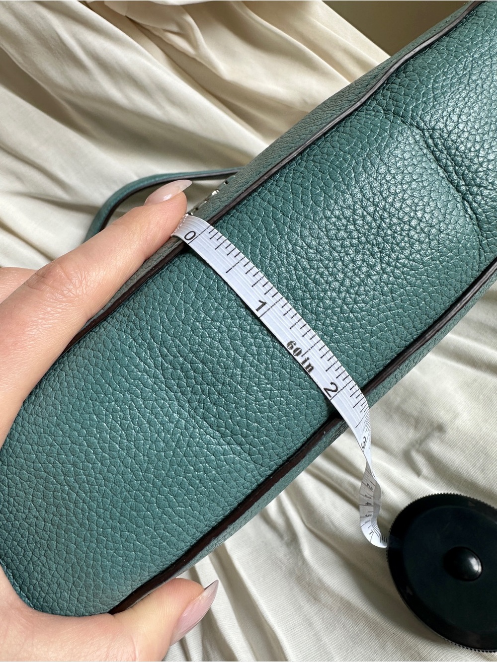 Coach Teal Pebbled Leather Shoulder Bag with Silver Hardware - Picture 13 of 16